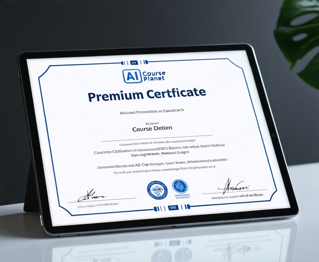 Образец сертификата AI Course Planet