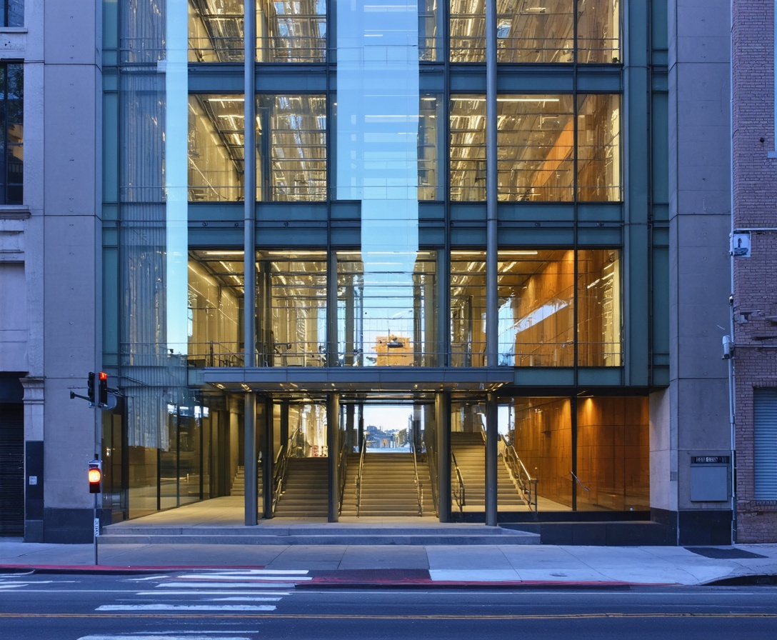 Вид на центр Сан-Франциско на закате